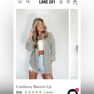 Lane201 button up corduroy shirt